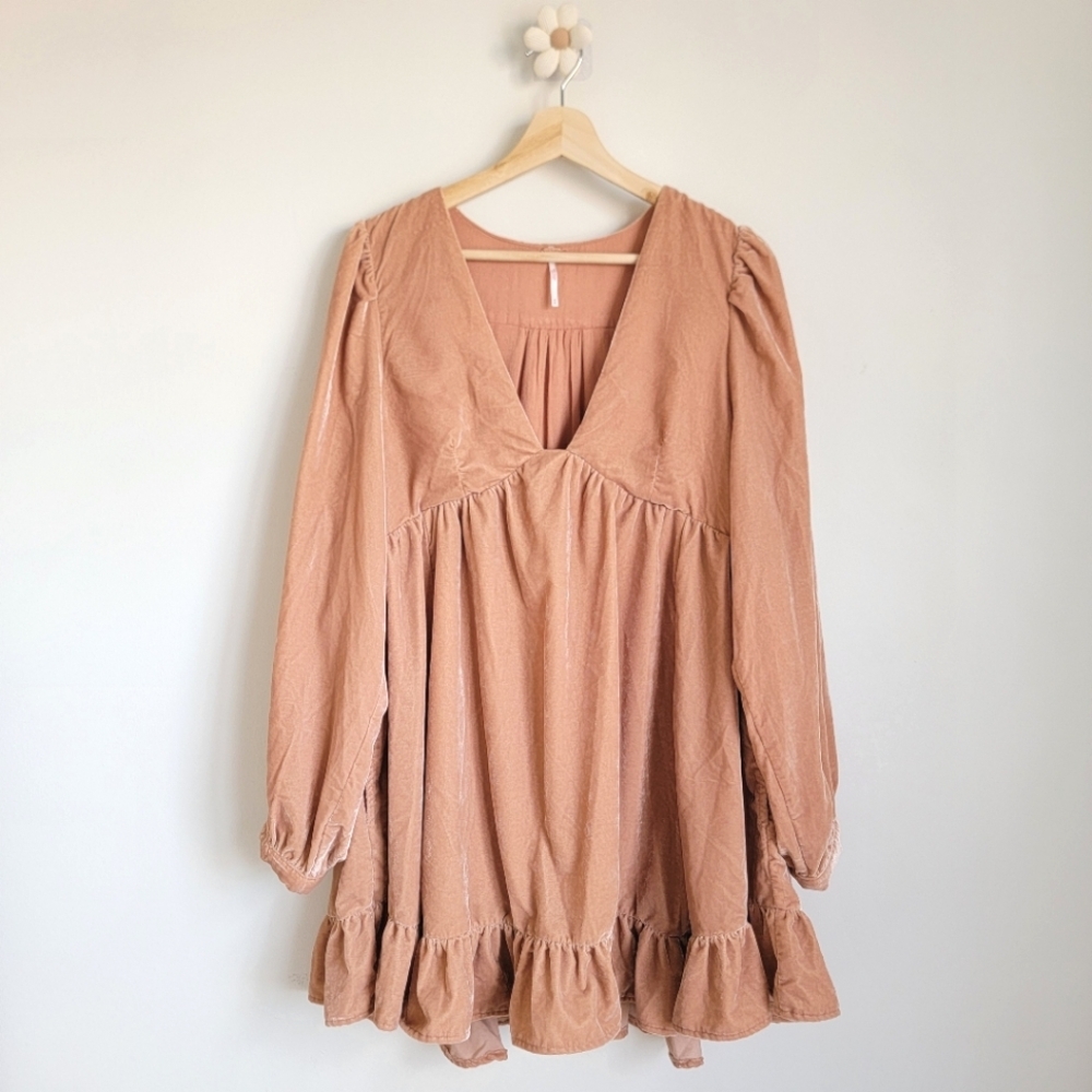 Free People Mini Dress in Light Brown